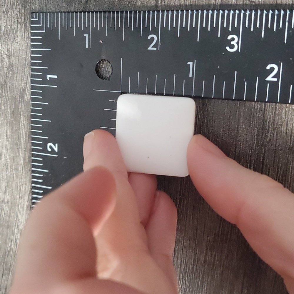 White Square Stud Earrings E1032 - image 4